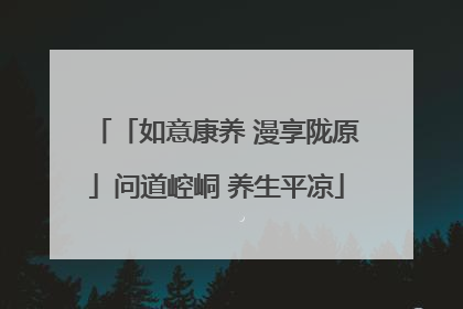 「如意康养 漫享陇原」问道崆峒 养生平凉