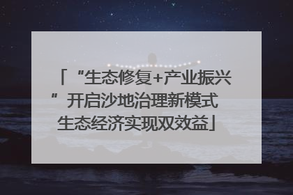 “生态修复+产业振兴”开启沙地治理新模式 生态经济实现双效益