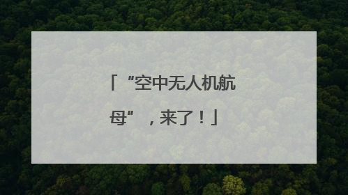 “空中无人机航母”，来了！