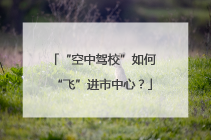 “空中驾校”如何“飞”进市中心？