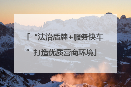 “法治盾牌+服务快车”打造优质营商环境