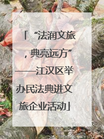 “法润文旅，典亮远方”——江汉区举办民法典进文旅企业活动