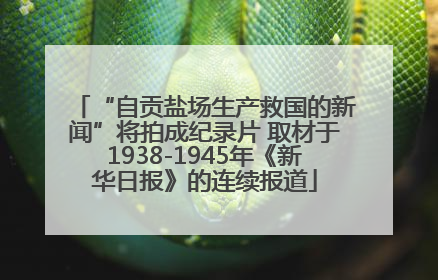 “自贡盐场生产救国的新闻”将拍成纪录片 取材于1938-1945年《新华日报》的连续报道