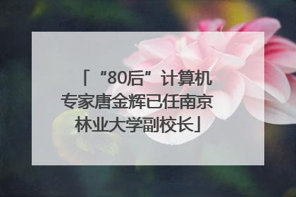 “80后”计算机专家唐金辉已任南京林业大学副校长
