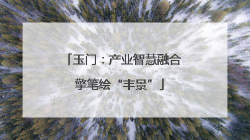 玉门：产业智慧融合 擎笔绘“丰景”