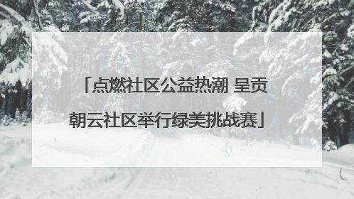 点燃社区公益热潮 呈贡朝云社区举行绿美挑战赛
