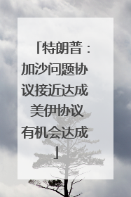 特朗普：加沙问题协议接近达成 美伊协议有机会达成