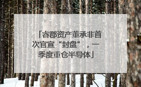 睿郡资产董承非首次官宣“封盘”，一季度重仓半导体
