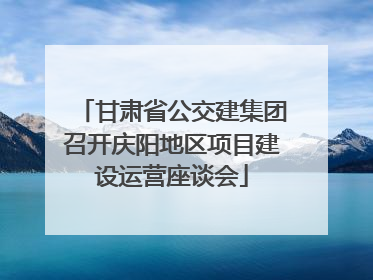 甘肃省公交建集团召开庆阳地区项目建设运营座谈会