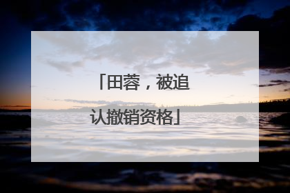 田蓉，被追认撤销资格