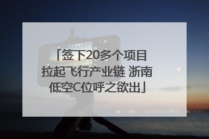 签下20多个项目 拉起飞行产业链 浙南低空C位呼之欲出
