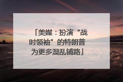 美媒：扮演“战时领袖”的特朗普为更多混乱铺路