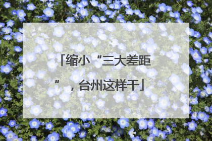缩小“三大差距”，台州这样干