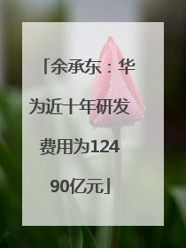 余承东：华为近十年研发费用为12490亿元