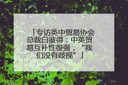 专访英中贸易协会总裁白彼得：中英贸易互补性很强，“我们没有歧视”