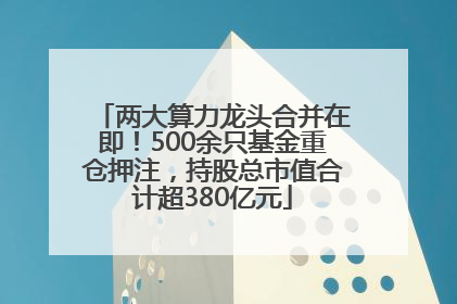 两大算力龙头合并在即！500余只基金重仓押注，持股总市值合计超380亿元