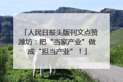 人民日报头版刊文点赞潍坊：把“当家产业”做成“担当产业”！