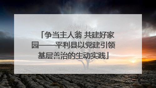 争当主人翁 共建好家园——平利县以党建引领基层善治的生动实践