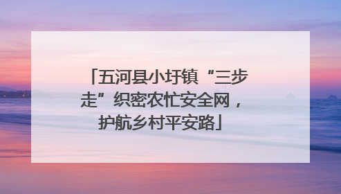 五河县小圩镇“三步走”织密农忙安全网，护航乡村平安路