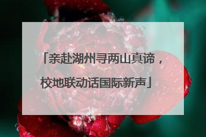 亲赴湖州寻两山真谛，校地联动话国际新声