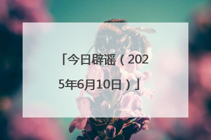 今日辟谣（2025年6月10日）
