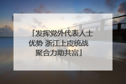 发挥党外代表人士优势 浙江上虞统战聚合力助共富