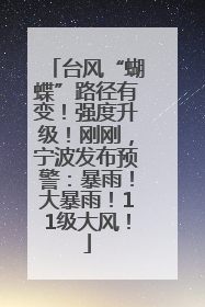 台风“蝴蝶”路径有变！强度升级！刚刚，宁波发布预警：暴雨！大暴雨！11级大风！