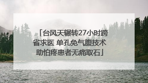台风天辗转27小时跨省求医 单孔免气腹技术助怕疼患者无痛取石