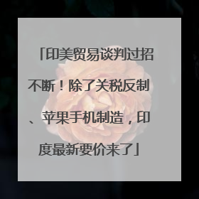 印美贸易谈判过招不断！除了关税反制、苹果手机制造，印度最新要价来了