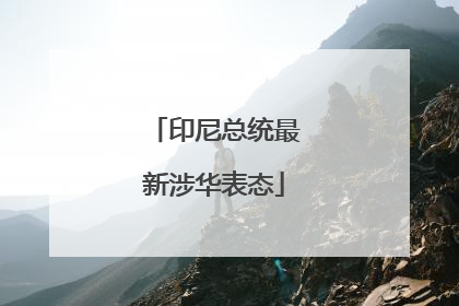 印尼总统最新涉华表态