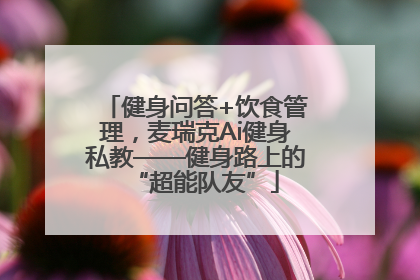 健身问答+饮食管理，麦瑞克Ai健身私教——健身路上的“超能队友”