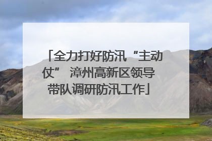 全力打好防汛“主动仗” 漳州高新区领导带队调研防汛工作