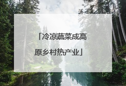 冷凉蔬菜成高原乡村热产业