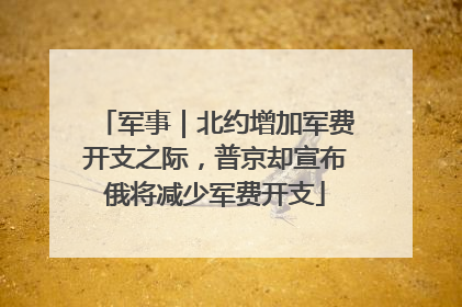 军事｜北约增加军费开支之际，普京却宣布俄将减少军费开支