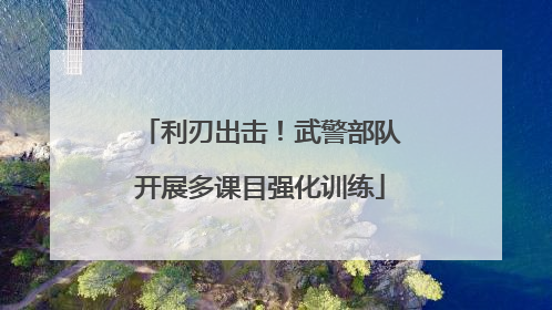 利刃出击！武警部队开展多课目强化训练