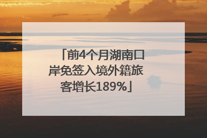 前4个月湖南口岸免签入境外籍旅客增长189%