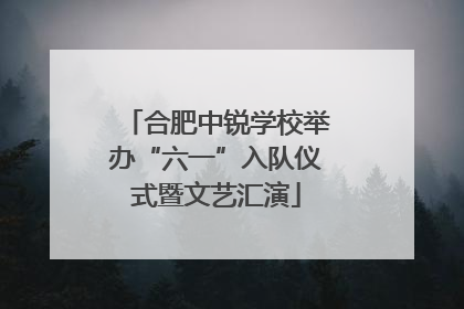 合肥中锐学校举办“六一”入队仪式暨文艺汇演