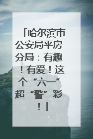 哈尔滨市公安局平房分局：有趣！有爱！这个“六一”超“警”彩！