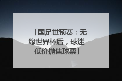 国足世预赛：无缘世界杯后，球迷低价抛售球票