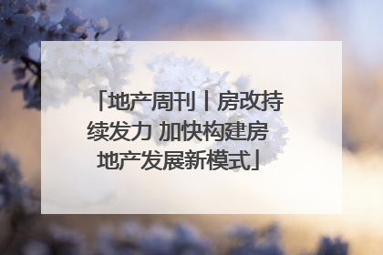 地产周刊丨房改持续发力 加快构建房地产发展新模式
