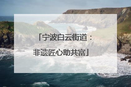 宁波白云街道：非遗匠心助共富