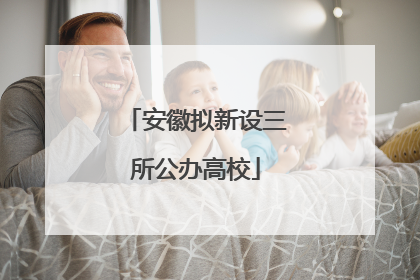 安徽拟新设三所公办高校