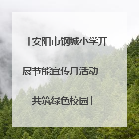 安阳市钢城小学开展节能宣传月活动 共筑绿色校园