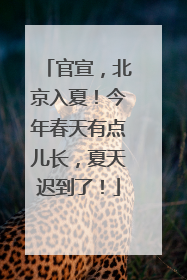 官宣，北京入夏！今年春天有点儿长，夏天迟到了！