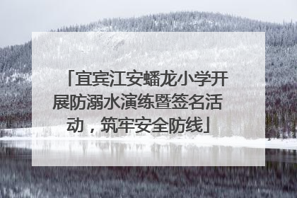 宜宾江安蟠龙小学开展防溺水演练暨签名活动，筑牢安全防线