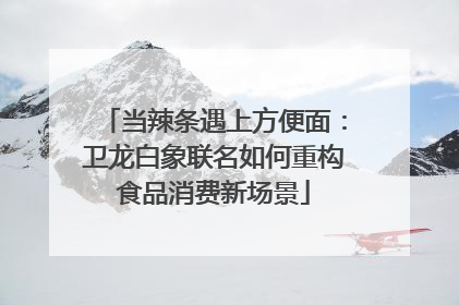 当辣条遇上方便面：卫龙白象联名如何重构食品消费新场景