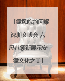 徽风皖韵闪耀深圳文博会 六尺巷领衔展示安徽文化之美