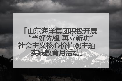 山东海洋集团积极开展“当好先锋 再立新功”社会主义核心价值观主题实践教育月活动
