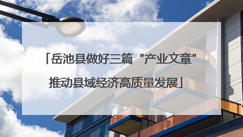 岳池县做好三篇“产业文章” 推动县域经济高质量发展