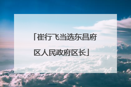 崔行飞当选东昌府区人民政府区长
